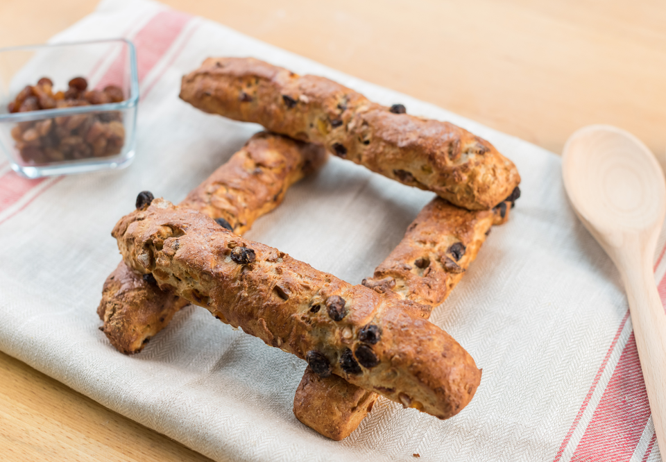 Barritas de pan con muesli