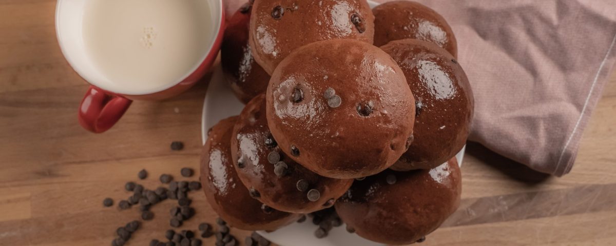 Brioches de chocolate caseros
